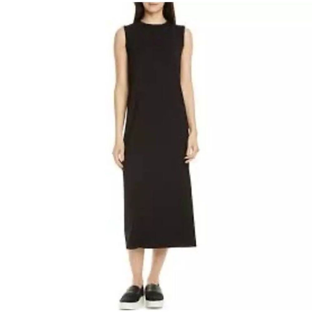 Vince Black Pima Cotton Tank Midi Dress XS